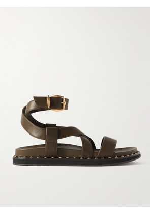 Jimmy Choo - Blaise Stud-embellished Leather Sandals - Green - IT36,IT37,IT37.5,IT38,IT38.5,IT39,IT39.5,IT40,IT41,IT42,IT43