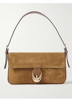 STAUD - Harlow Buckled Suede Shoulder Bag - Brown - One size