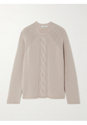 Max Mara - Pico Cable-knit Cashmere Sweater - Neutrals - x small,small,medium,large,x large,xx large