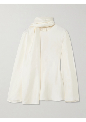 RÓHE - Tie-detailed Silk-satin Blouse - Cream - FR 34,FR 36,FR 38,FR 40,FR 42,FR 44