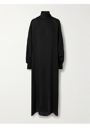 KHAITE - Lexi Open-back Tie-neck Silk-chiffon Turtleneck Maxi Dress - Black - x small,small,medium,large
