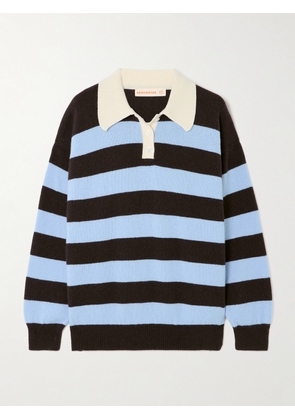&Daughter - Edith Striped Wool Polo Sweater - Blue - x small,small,medium,large,x large
