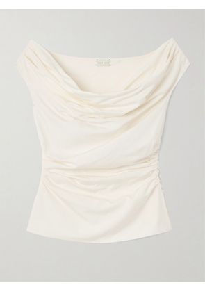 Magda Butrym - Off-the-shoulder Draped Silk Top - White - FR 34,FR 36,FR 38,FR 40,FR 42