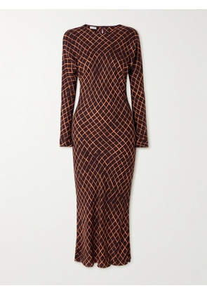 Dries Van Noten - Printed Crepe De Chine Midi Dress - Brown - FR 34,FR 36,FR 38,FR 40,FR 42,FR 44