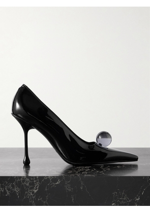 Jimmy Choo - Orb 95 Embellished Patent-leather Pumps - Black - IT36,IT36.5,IT37,IT37.5,IT38,IT38.5,IT39,IT39.5,IT40,IT40.5,IT41,IT41.5,IT42