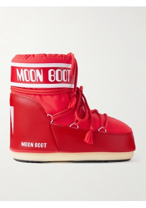 Moon Boot - Icon Low Shell And Faux Leather Snow Boots - Red - 33/35,39/41,36/38,42/44