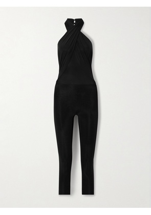 Maygel Coronel - Circe Stretch-jersey Halterneck Jumpsuit - Black - Petite,One Size,Extended