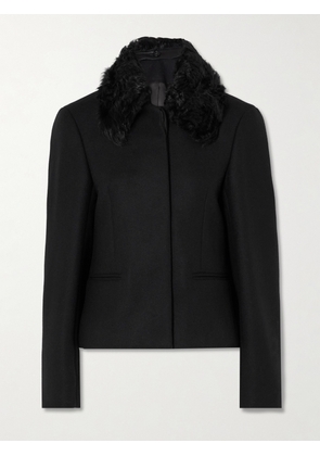 TOTEME - Shearling-trimmed Recycled Wool-blend Jacket - Black - DK32,DK34,DK36,DK38,DK40,DK42