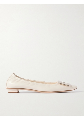 Roger Vivier - Belle Vivier Embellished Patent-leather Ballet Flats - Ivory - IT36,IT36.5,IT37,IT37.5,IT38,IT38.5,IT39,IT39.5,IT40,IT40.5,IT41,IT41.5,IT42