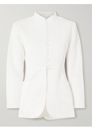 DESTREE - Jenny Textured-satin Jacket - White - x small,small,medium,large