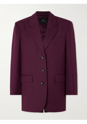 Anine Bing - Sara Woven Blazer - Burgundy - x small,small,medium,large