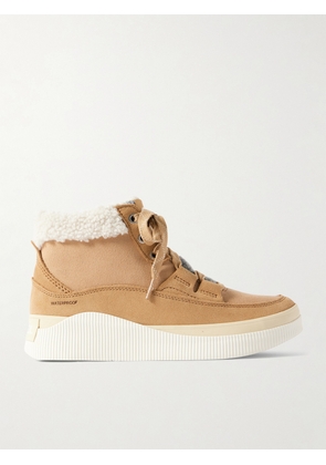 Sorel - Out 'n About Iv Faux Shearling And Felt-trimmed Suede And Canvas Ankle Boots - Brown - US5,US6,US6.5,US7,US7.5,US8,US8.5,US9,US9.5,US10,US10.5,US11