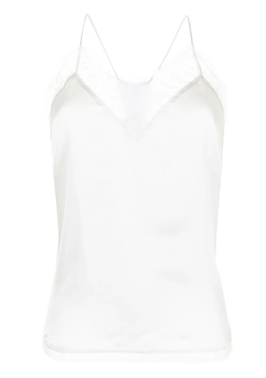 IRO lace-trimmed silk top - Grey