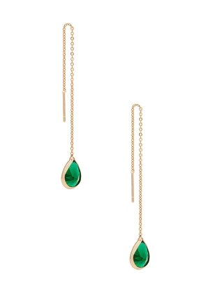 Ettika Barely There Chain Earrings in Green.
