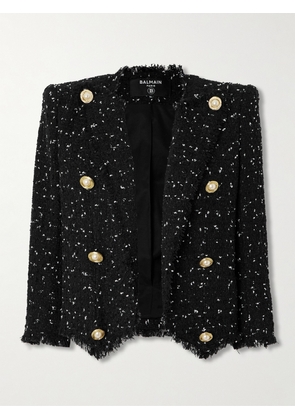 Balmain - Spencer Frayed Polka-dot Sequin-embellished Tweed Blazer - Black - FR 34,FR 36,FR 38,FR 40,FR 42,FR 44,FR 46