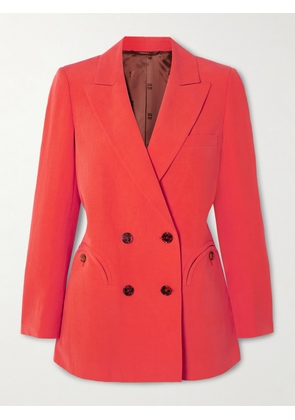 BLAZÉ Milano - Flica Everyday Double-breasted Silk And Linen-blend Blazer - Orange - 00,1,2,3,4