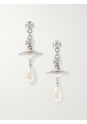 Vivienne Westwood - Silver-tone, Faux Pearl And Crystal Earrings - One size