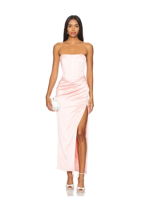 Bardot Everlasting Satin Midi Dress in Blush. Size 2. Also in 4.