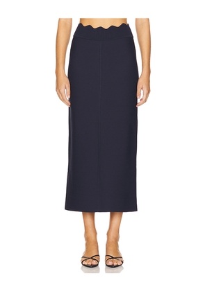 Clea Lennon Crepe Knit Skirt in Navy. Size S. Also in XS.