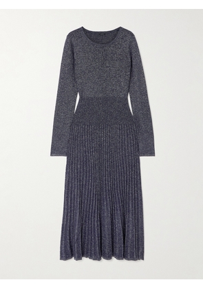 Joseph - Ribbed Lurex Midi Dress - Blue - x small,small,medium,large,x large