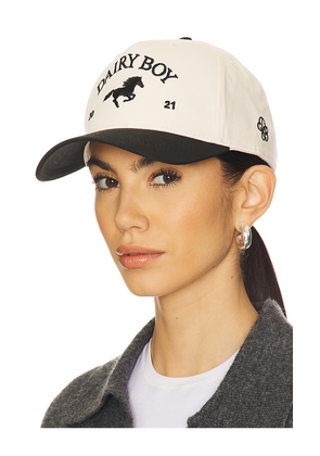 Dairy Boy East Coast Trucker Hat in Cream,Black.