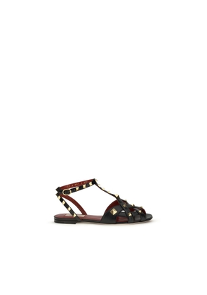 Valentino Garavani Black Goatskin Flat Sandals - EU38/US8