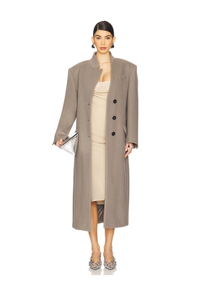 THE ATTICO Long Coat in Light Grey. Size 38. Also in 44.