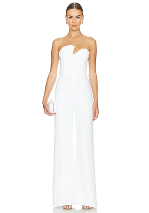 Amanda Uprichard Strapless Puzzle Jumpsuit in Ivory. Size M. Also in S, XL, XS.