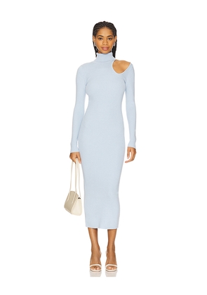 Bardot Olesa Asymmetric Knit Dress in Baby Blue. Size L. Also in M, S.