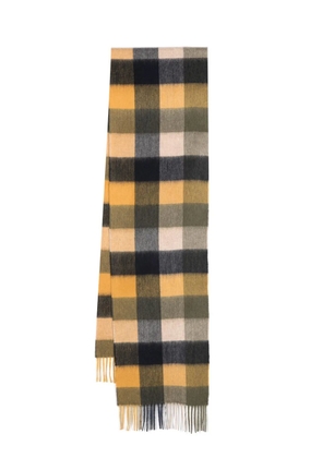 Barbour brushed-effect check-plaid scarf - Green