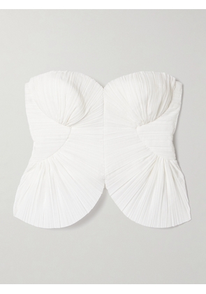 Cult Gaia - Jace Strapless Plissé-voile Bustier Top - Off-white - xx small,x small,small,medium,large,x large