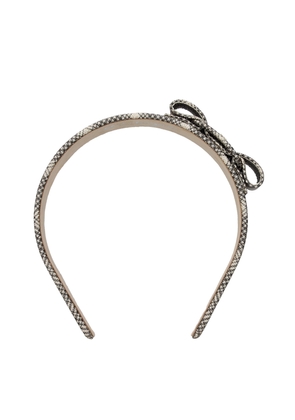 Salvatore Ferragamo Beige Leather Hair Bow