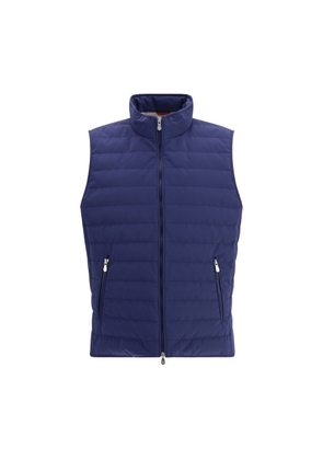 Brunello Cucinelli Blue Polyester Sleveless Jacket - L