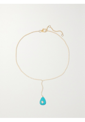 Yvonne Léon - 9-karat Gold, Turquoise And Topaz Anklet - One size