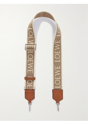 LOEWE - Anagram Leather-trimmed Canvas-jacquard Bag Strap - Brown - One size