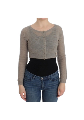 Ermanno Scervino Beige Alpaca Leather Cardigan - IT42