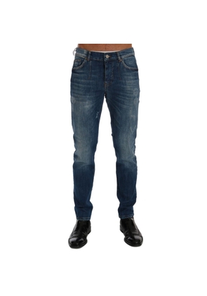 Frankie Morello Blue Cotton Slim Fit Jeans - W40