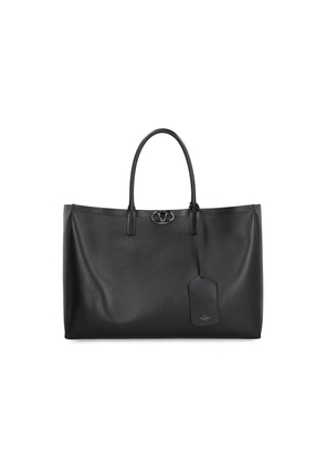 Valentino Garavani Black Calfskin Tote Bag