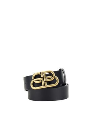 Balenciaga Black Calf Leather Bos Taurus Regular Belt - 105 cm / 42 Inches