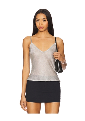 Bella Venice The Jackie Top in Metallic Silver, grey. Size L. Also in M, S, XL, XS.