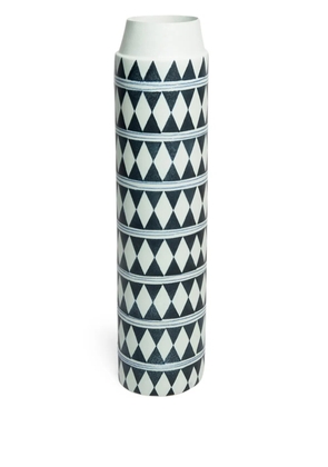 L'Objet geometric-pattern collar vase (51cm) - Black