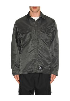 ALPHA INDUSTRIES Long Sleeve Flight Overshirt in Black. Size XL/1X. Also in L.