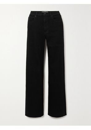 SLVRLAKE - + Net Sustain Grace Frayed High-rise Wide-leg Organic Jeans - Black - 23,24,25,26,27,28,29,30,31,32