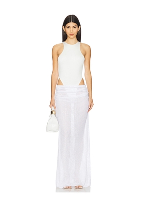 AWAVE Studio Bodysuit And Long Skirt Set in White. Size 34/2. Also in 36/4.