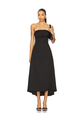 ALL THE WAYS Mellie Midi Dress in Black. Size M. Also in XS, XXS.