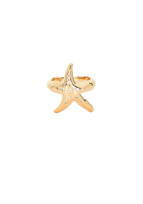 Ettika Starfish Wrap Ring in Metallic Gold. Size 6. Also in 7, 8.