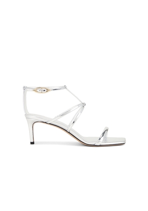 Alexandre Birman Phoebe 60 Sandal in Metallic Silver, grey. Size 36.5. Also in 37.