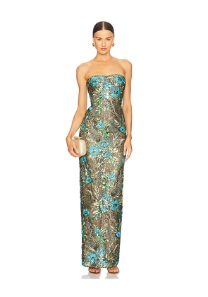 Bronx and Banco Dahlia Maxi Dress in Teal. Size L. Also in M, S, XS.