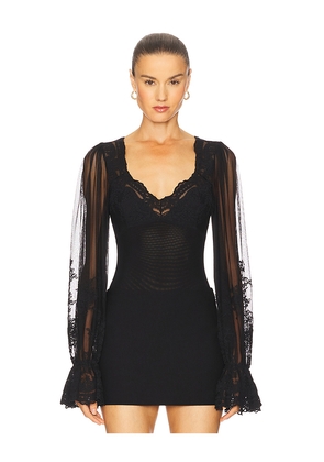 Bardot Bruna Lace Detail Bodysuit in Black. Size 10. Also in 12, 2, 4, 6, 8.