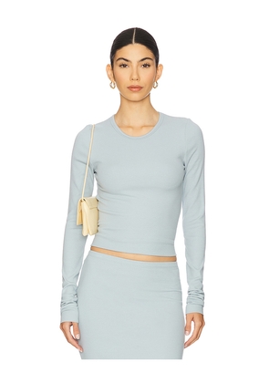 Eterne Long Sleeve Fitted Top in Blue. Size L. Also in XS.